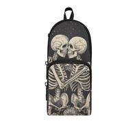 aidingzhi Boho Moon Stars Love Nylon 3 Scomparti Matite Borsa con Manico Multiuso ed Estetico Cerniera Astuccio Scuola Cancelleria per la Scuola Forniture