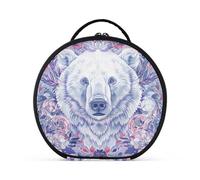 aidingzhi Boho White Polar Bear Floral Cosmetics Bag verticale autoportante impermeabile cosmetici borse da viaggio per le donne con divisori regolabili 11 IN