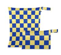aidingzhi Borsa a prova di disordine per bagnato, confezione da 2 elementi essenziali da viaggio per volare con manici per asilo nido, asilo nido (giallo e blu a quadri)