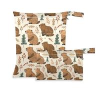aidingzhi Borsa a prova di disordine per costume da bagno, confezione da 2 pezzi essenziali da viaggio per volare con manici per spiaggia, viaggi (castoro)