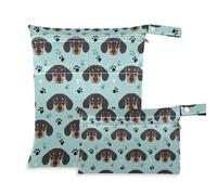 aidingzhi Borsa a prova di disordine per il nuoto, confezione da 2 borse per pannolini, oggetti essenziali con manici per palestra, spiaggia (cani)