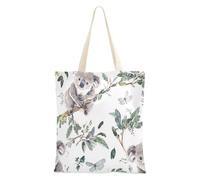 aidingzhi Borsa a secchiello in tela di canapa con koala e farfalla in stile cartone animato, grande capacità, borsa per la spesa e il mercato degli agricoltori, 40,6 x 38,1 cm, essenziale per la