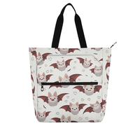 aidingzhi Borsa a tracolla artistica per ragazzi, ragazze e donne, pipistrello vampiro cartone animato, marrone chiaro, impermeabile, borsa a tracolla con cerniera, per scuola e tempo di gioco