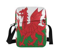 aidingzhi Borsa a tracolla da uomo con bandiera del Galles Drago nazionale gallese Borsa a tracolla piccola borsa per le donne Croos Borse per il corpo Cinghia regolabile per viaggi all'aperto