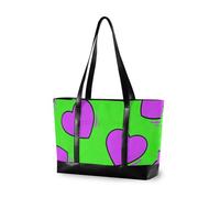 aidingzhi Borsa a tracolla del computer portatile di grande capacità dei graffiti verde fluorescente del cuore con le borse di totalizzatore della chiusura lampo per l'