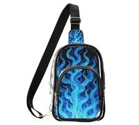 aidingzhi Borsa a tracolla trasparente con fiamme nere e blu per le donne, borsa trasparente impermeabile leggera da donna in PVC