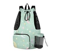 aidingzhi Borsa colorata di sport delle borse del cordone della luna pastello con la tasca della bottiglia d'acqua