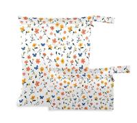 aidingzhi Borsa con cerniera per asilo nido, confezione da 2 elementi essenziali da viaggio per bambini, con manici per asilo nido, piscina (semplice primavera fresca floreale)