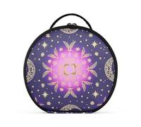 aidingzhi Borsa cosmetica Boho viola mistero luna accessori da viaggio impermeabile grande borsa per il trucco con divisori regolabili 27,9 cm