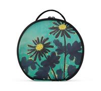 aidingzhi Borsa cosmetica da viaggio con margherita nera, accessori da viaggio, impermeabile, con divisori regolabili, 27,9 cm