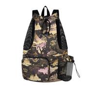 aidingzhi Borsa da campeggio viola e oro con castello delle fiabe per uomo e donna, borsa da campeggio con porta bottiglia d'acqua separazione bagnata e asciutta