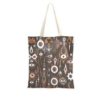 aidingzhi Borsa da donna in tela marrone con mostri in stile marocchino bohémien, riutilizzabile, per Natale, pensionamento, shopping, spiaggia, lavoro, 40,6 x 38,1 cm, essenziale per la scuola