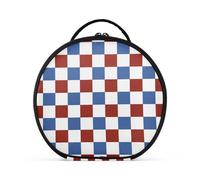 aidingzhi Borsa da toilette per il giorno dell'indipendenza del 4 luglio, motivo scozzese rosso e blu, accessori da viaggio, elegante borsa cosmetica per borsetta con divisori regolabili 27,9 cm