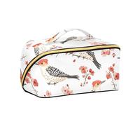 aidingzhi Borsa da viaggio bianca con picchio dal ventre e divisori per il trucco, impermeabile, da donna, verticale, autoportante