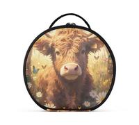 aidingzhi Borsa da viaggio con mucca scozzese carina del fumetto accessori da viaggio borse cosmetiche portatili per le donne con divisori regolabili 11 IN