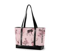 aidingzhi Borsa di classe della giungla della renna della pesca per le donne con la borsa di totalizzatore della tela della cerniera per il viaggio
