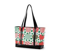 aidingzhi Borsa di classe rossa e verde a pois mele per le donne da viaggio con cerniera borsa da lavoro per mamma con pranzo