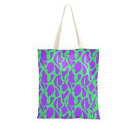 aidingzhi Borsa di tela da donna con motivo misterioso viola e verde, borsa tote in tela robusta per la spesa e il mercato degli agricoltori 40,6 x 38,1 cm essenziale per la scuola