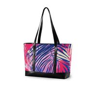 aidingzhi Borsa di totalizzatore impermeabile del college delle foglie tropicali porpora con la borsa di totalizzatore della tela della chiusura