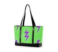 aidingzhi Borsa di totalizzatore portatile del computer portatile delle donne dei graffiti del fulmine verde fluorescente con la chiusura lampo strutturata tote per il volo