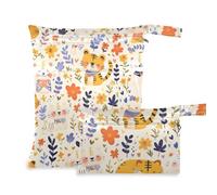aidingzhi Borsa impermeabile per costume da bagno, confezione da 2 elementi essenziali da viaggio per bambini con manici per piscina, spiaggia (Cute Cartoon Tigers)