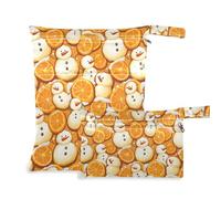 aidingzhi Borsa impermeabile per stoffa Confezione da 2 elementi essenziali da viaggio per bambino con manici per piscina, piscina (pupazzi di neve e frutta)