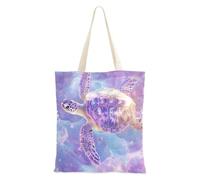 aidingzhi Borsa in tela con animali marini viola robusta borsa tote da donna borsa di Natale pensionamento shopping spiaggia lavoro 40,6 x 38,1 cm scuola essenziale