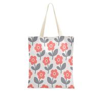 aidingzhi Borsa in tela con disegno a mano con fiori rossi e grigi, borsa tote riutilizzabile con tasche per palestra, lavoro, shopping, 40,6 x 38,1 cm, essenziale per la scuola
