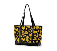 aidingzhi Borsa per computer portatile di modo del cuore del modello del leopardo giallo brillante beige per le donne 14 con la borsa di totalizzatore di lavoro della chiusura lampo per il volo
