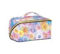 aidingzhi Borsa per cosmetici con divisori per la festa dei genitori con bellissimi fiori grandi borse per il trucco per le donne verticale autoportante