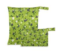 aidingzhi Borsa per costume da bagno bagnata riutilizzabile, confezione da 2 sacchetti bagnati per costume da bagno con manici per viaggi, viaggi (grazioso mirtillo verde frutta)