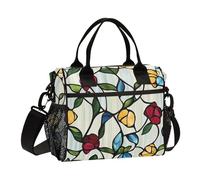 aidingzhi Borsa per il pranzo astratta floreale da donna con manici Cooler Tote con tracolla Family Office S