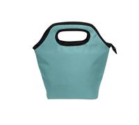 aidingzhi Borsa per il pranzo da donna isolata con manico curvo scatola per il pranzo per ragazze Borsa termica impermeabile piccola per lavoro Viaggio Cadetto Blu Tinta unita Pure Plain