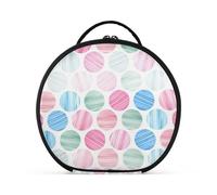 aidingzhi Borsa per il trucco a cerchio regolare rosa blu con scomparti e manico Essentials Makeup Bag con manico con divisori regolabili 27,9 cm