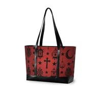 aidingzhi Borsa per laptop da donna professionale con croci rosse e nere gotiche con cerniera tote da viaggio per infermieri con pranzo
