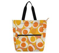 aidingzhi Borsa per libri per bambini e adulti, con uova sode canyon arancione, borsa per la spesa leggera e riutilizzabile, con cerniera, per scuola, shopping, generi alimentari, arcobaleno