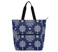 aidingzhi Borsa per libri per bambini, ragazzi e ragazze, robusta borsa della spesa con cerniera con fiocchi di neve, per scuola, shopping, drogheria, arcobaleno