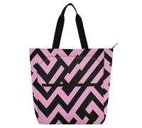 aidingzhi Borsa per libri, per bambini, studenti, adulti, con linee irregolari, impermeabile, resistente, per insegnanti, biblioteca, per università, shopping, spiaggia, arcobaleno