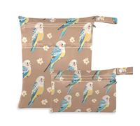 aidingzhi Borsa per pannolini con cerniera, confezione da 2 borse per pannolini essenziali con manici per asilo nido, palestra (Cute Birds Bloom)
