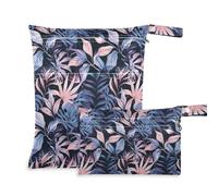 aidingzhi Borsa per pannolini con cerniera, confezione da 2 borse per pannolini, oggetti essenziali con manici per palestra, bagno (piante tropicali)