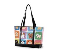 aidingzhi Borsa portatile per computer con cani carini e colorati con cerniera in tela per lavoro con pranzo