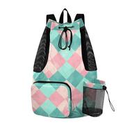 aidingzhi Borsa posteriore a scacchi con cordino, con tasche interne, separazione bagnata e asciutta