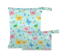 aidingzhi Borsa riutilizzabile per asilo nido, confezione da 2 elementi essenziali da viaggio per volare con manici per pannolini per bambini, spiaggia (Safari Spring Butterfly)