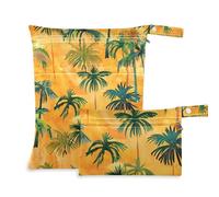 aidingzhi Borsa riutilizzabile per vestiti bagnati, confezione da 2 pezzi essenziali da viaggio per bambini con manici per yoga, pannolini per bambini (alberi tropicali arancioni estivi)