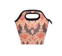 aidingzhi borsa termica per il pranzo con manico curvo scatola per il pranzo per bambini riutilizzabile morbida lato borsa termica per picnic scuola animale vampiro pipistrello poster stile