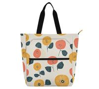 aidingzhi Borsa tote carina per bambini, donne e uomini, semplice retrò fioriture cerchi, grande, borsa della spesa riutilizzabile, con cerniera, per università, shopping, spiaggia, arcobaleno