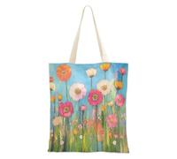 aidingzhi Borsa tote con fiori dai colori vivaci, grande capacità, con tasche per lavoro, progetti fai da te, shopping, 40,6 x 38,1 cm, essenziale per la scuola