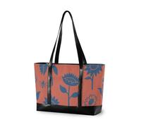 aidingzhi Borsa tote di grande capacità con girasole e api blu e rosso autunnale con scomparto per laptop con cerniera strutturata tote per ufficio con pannolino