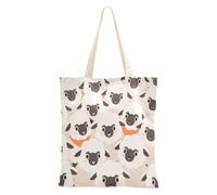 aidingzhi Borsa tote in tela bianca media con pecore in stile cartone animato, robusta, da donna, per Natale, pensionamento, shopping, spiaggia, lavoro, 40,6 x 38,1 cm, essenziale per la scuola