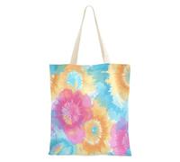 aidingzhi Borsa tote in tela con design esplosione di colore tie-dye con tasche borsa di grande capacità con tasche per la spesa e il mercato degli agricoltori 40,6 x 38,1 cm essenziale per la scuola